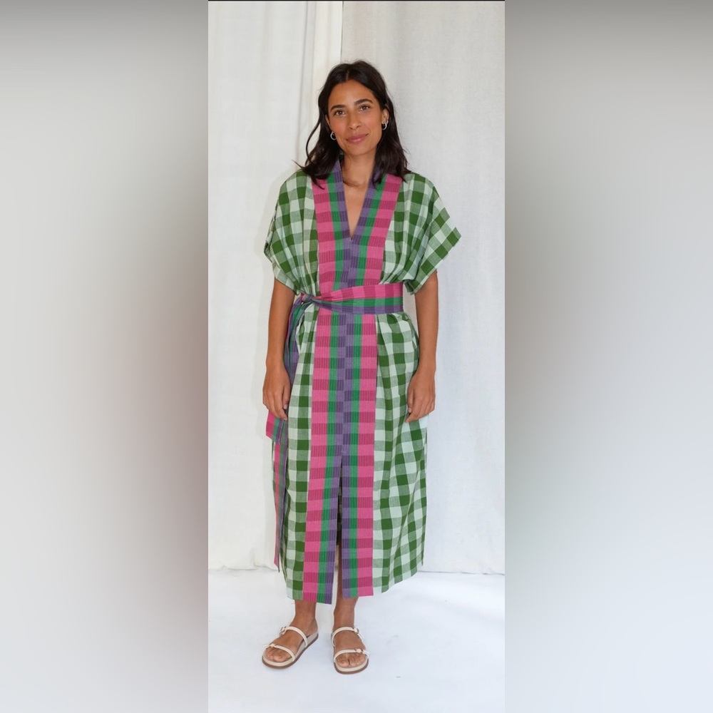 Rujuta Sheth - Naya Kaftan Dress in “Watermelon Chex” Size XS/S